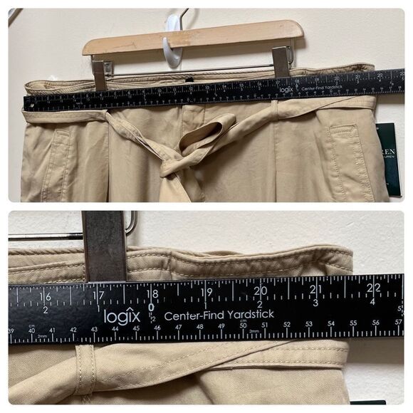 Lauren Ralph Lauren New Neutral Lyocell Tie Waist Pocket Plus Size 20W Pant - Picture 6 of 11